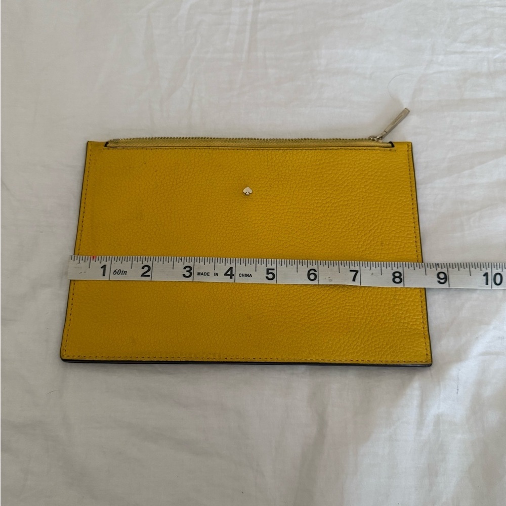 Kate Spade Yellow Leather Clutch with Gold Accent